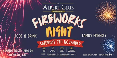 The Albert Club - Fireworks Night 2026