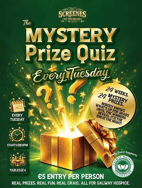 Mystery Prize Quiz - Screene's On The Square Every Tuesday