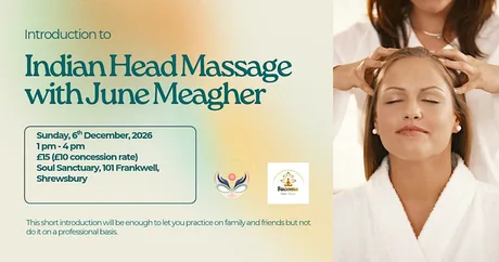 Introduction to Indian Head Massage with June Meagher, Shrewsbury