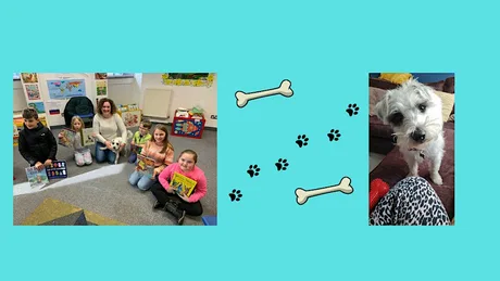 Read to Cliff the Read2Dog at Wigan library