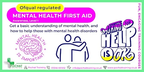 Mental Health First Aid, Level 1 - Awareness Course (Physical classroom)