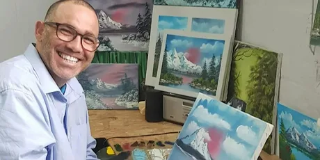 Christmas Paint Along; like Bob Ross!