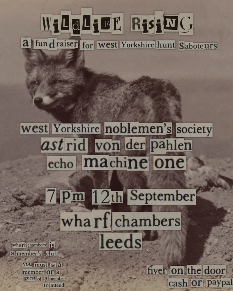 A fundraiser for West Yorkshire Hunt Saboteurs
