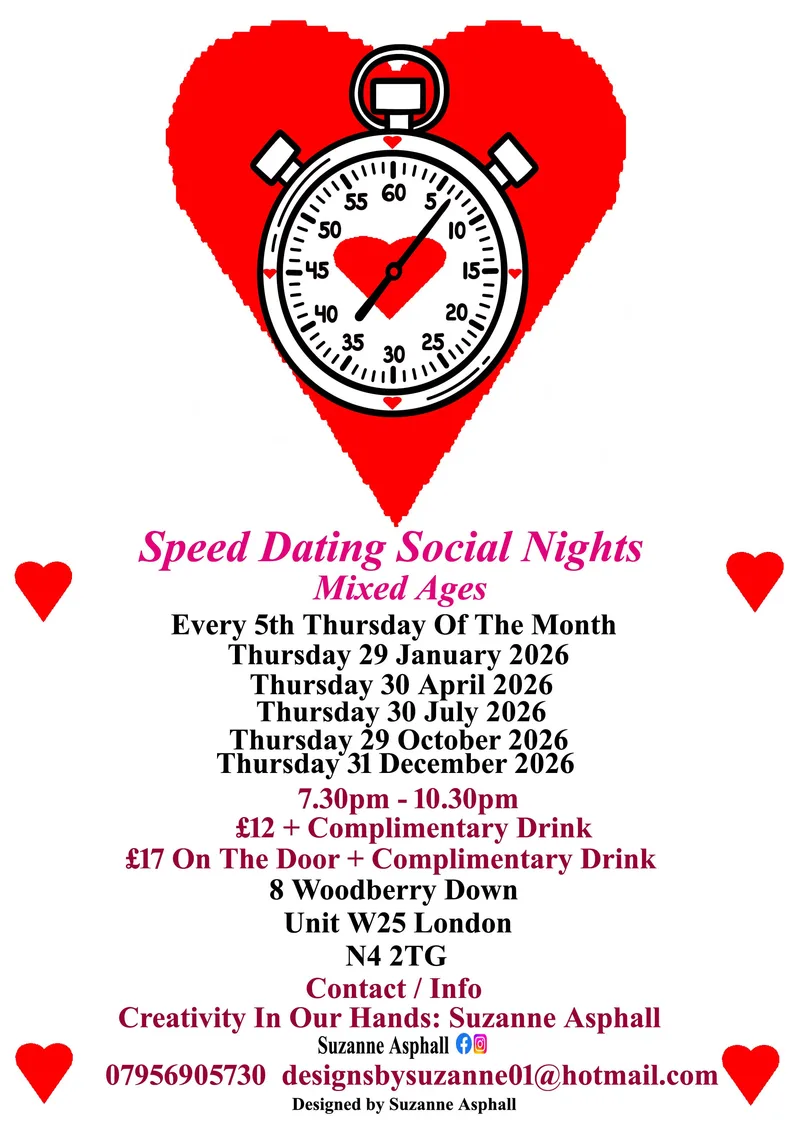 Speed Dating Social Nights. Mixed ages. Thursdays