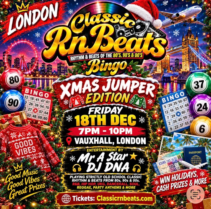 Classic RnBeats Old School Bingo Sat 28th Nov