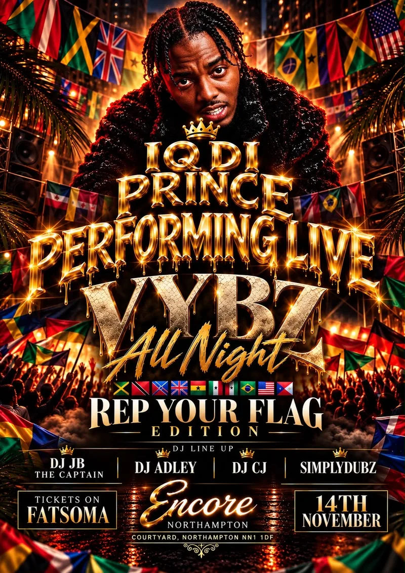 IQ DI PRINCE PERFORMING LIVE AT OUR VYBZ ALL NIGHT REP YOUR FLAG EVENT
