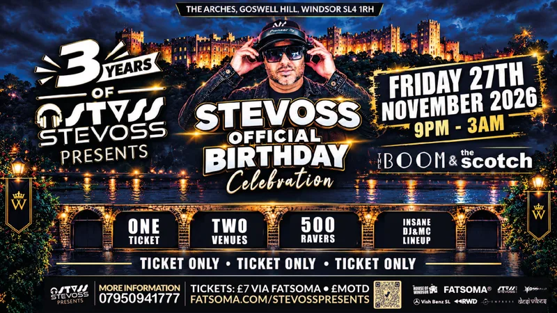🎉 STEVOSS PRESENTS: 3 YEARS OF STEVOSS & OFFICIAL BIG BIRTHDAY CELEBRATION - ONE TICKET - TWO VENUES 🎉