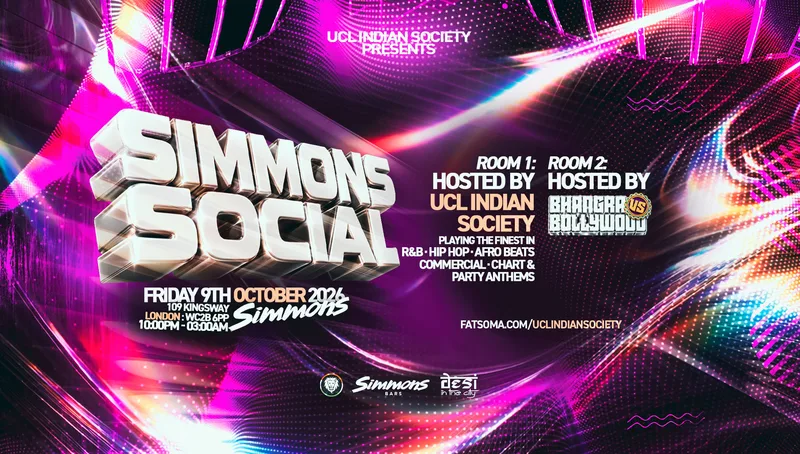 UCL Indian Soc : Official Social @ SIMMONS BAR | HOLBORN