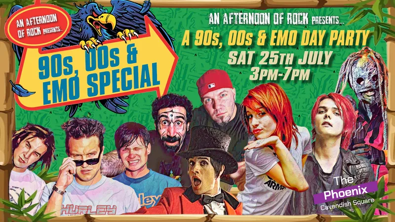LONDON An Afternoon of Emo & 90s, 00s Rockl: 3pm-7pm, Sat 25th July *Over 70% Sold Already*