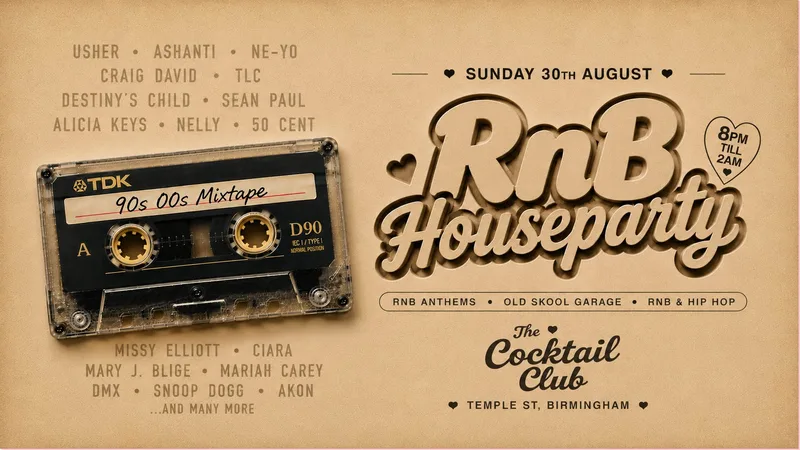 RnB House Party - Bank Holiday Sunday - Old Skool RnB & UK Garage