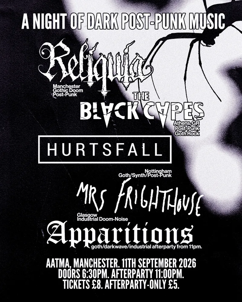 A Night of Dark Post Punk Music - Reliquia, The Black Capes, Mrs. Frighthouse, Hurtsfall