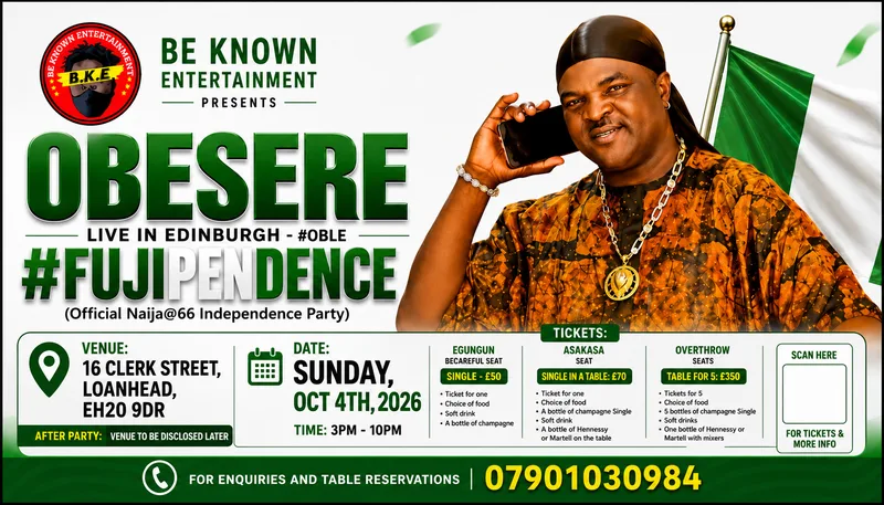 OBESERE LIVE IN EDINBURGH- #FUJIPENDENCE