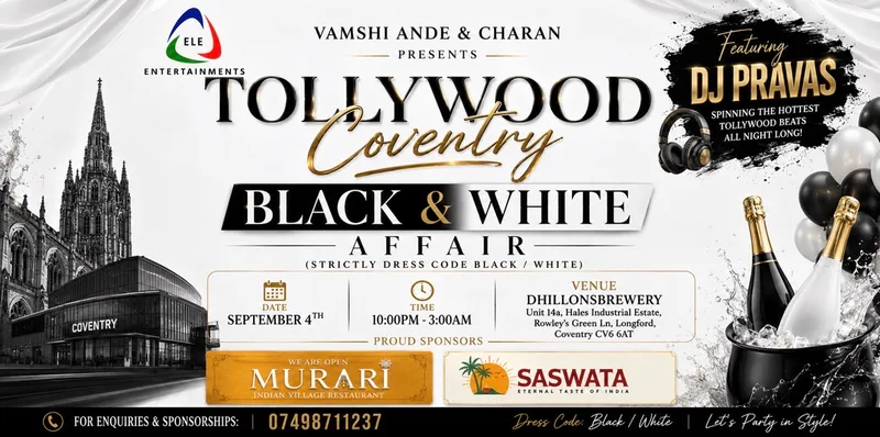 Tollywood Coventry White & Black affair ELE.ENTERTAINMENTS