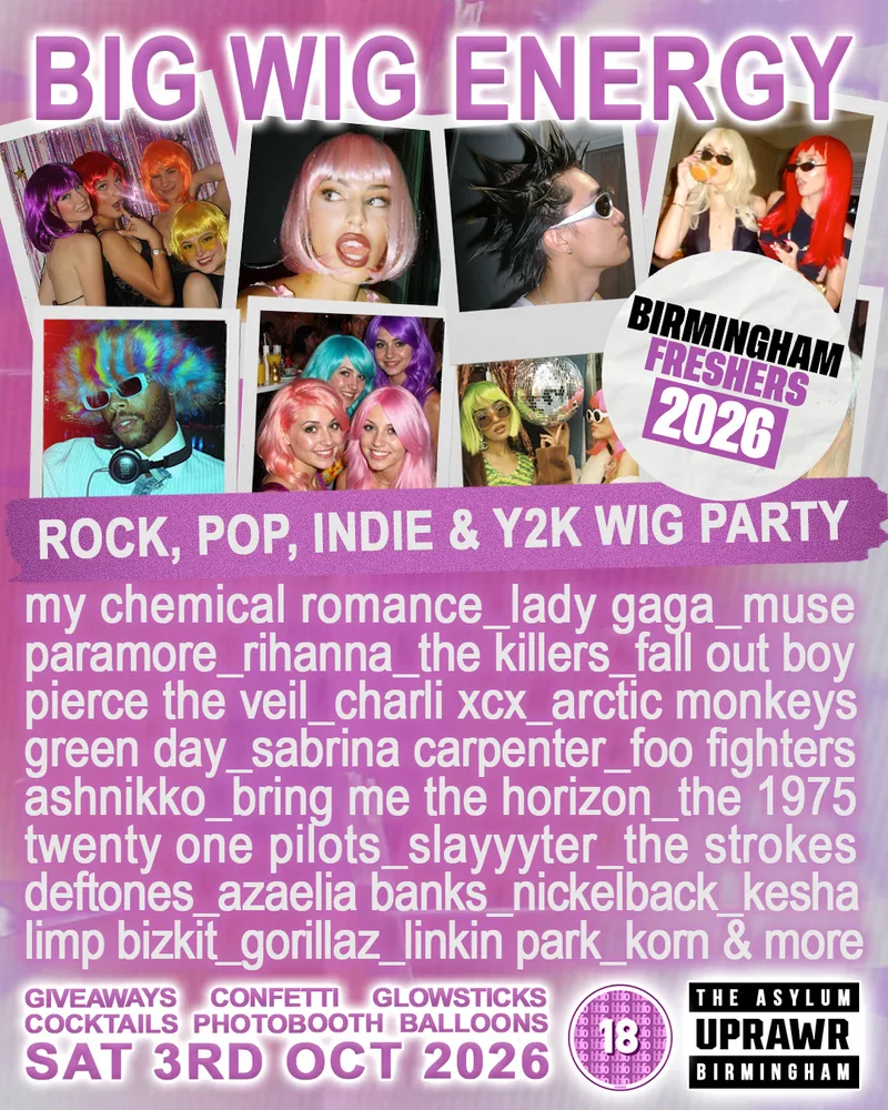 UPRAWR FRESHERS: Big Wig Energy Y2K Wig Party 👱♀️👩🎤 2000s Rock, Pop and Indie Clubnight 💅 Freshers 2026