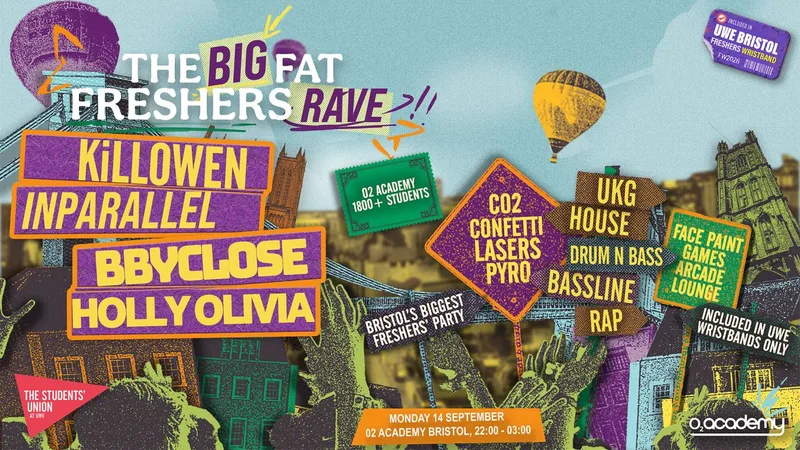The Big Fat Freshers Rave w/ KiLLOWEN, INPARALLEL, BBYCLOSE, HOLLY OLIVIA