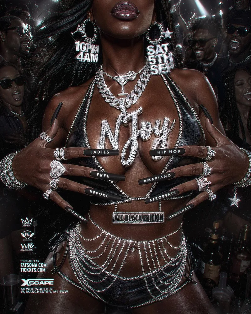 N’JOY ALL BLACK EDITION - HipHop / RnB / House / Afrobeats / Amapiano / Dancehall