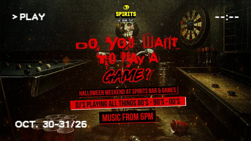 🎃 DO YOU WANT TO PLAY A GAME? 🔪 £10 MINI GOLF AND 1ST DRINK