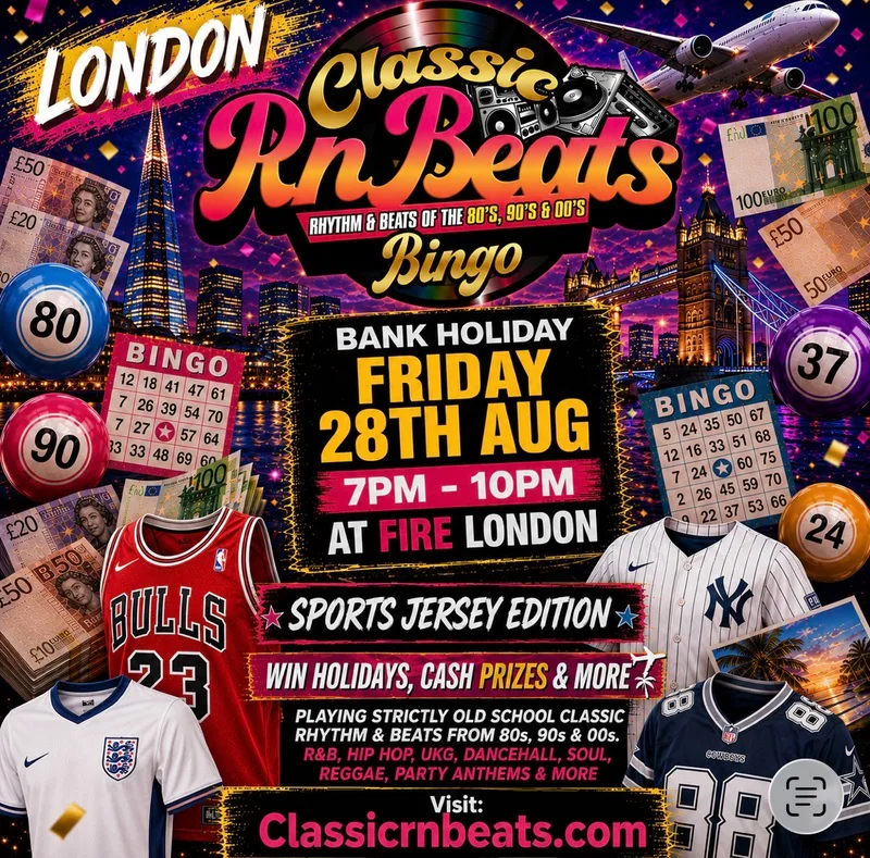 Classic RnBeats Old School Bingo Fri 28th Aug