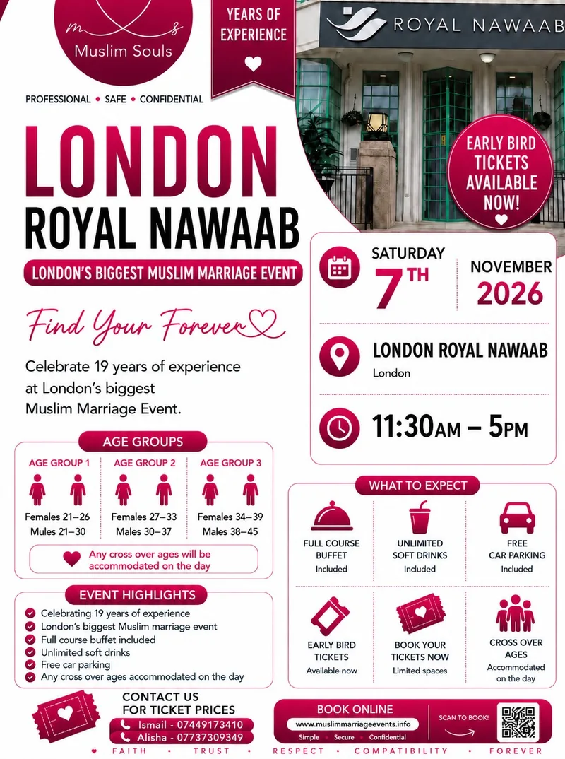 Muslim Marriage Events London - 3 Age Groups
