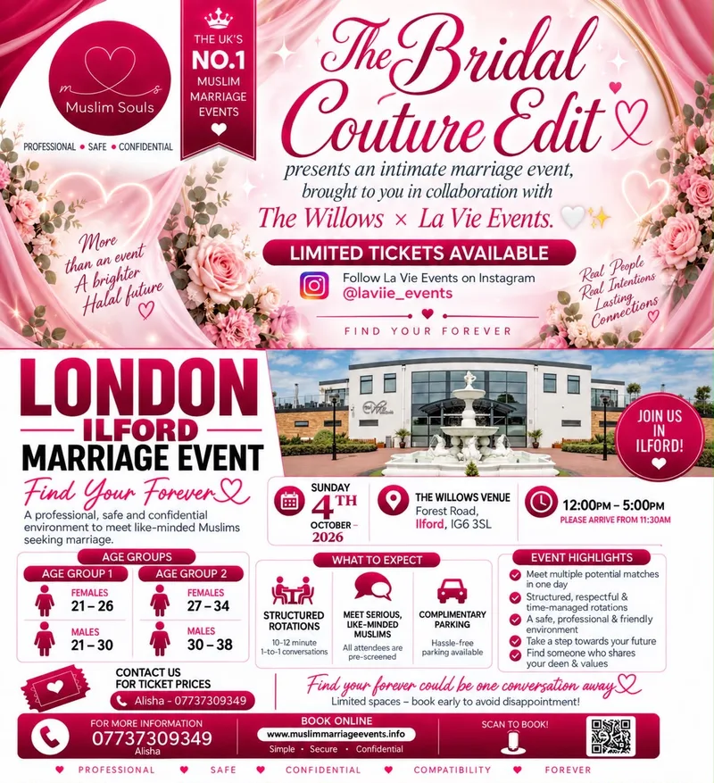 Muslim Marriage Events Ilford | Sunday 4th October 2026