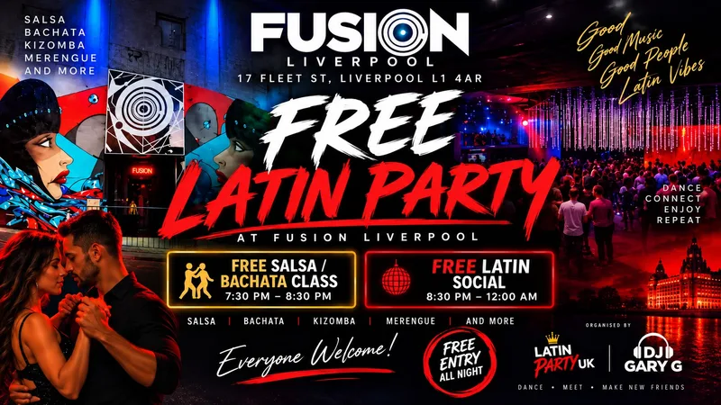 Free Latin Party - Salsa and Bachata Social Liverpool - Every Thursday at Fusion