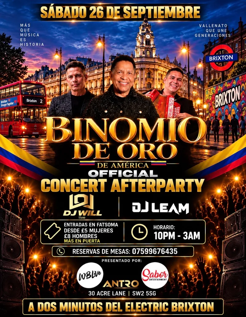 BINOMIO DE ORO OFFICIAL CONCERT AFTERPARTY - BRIXTON