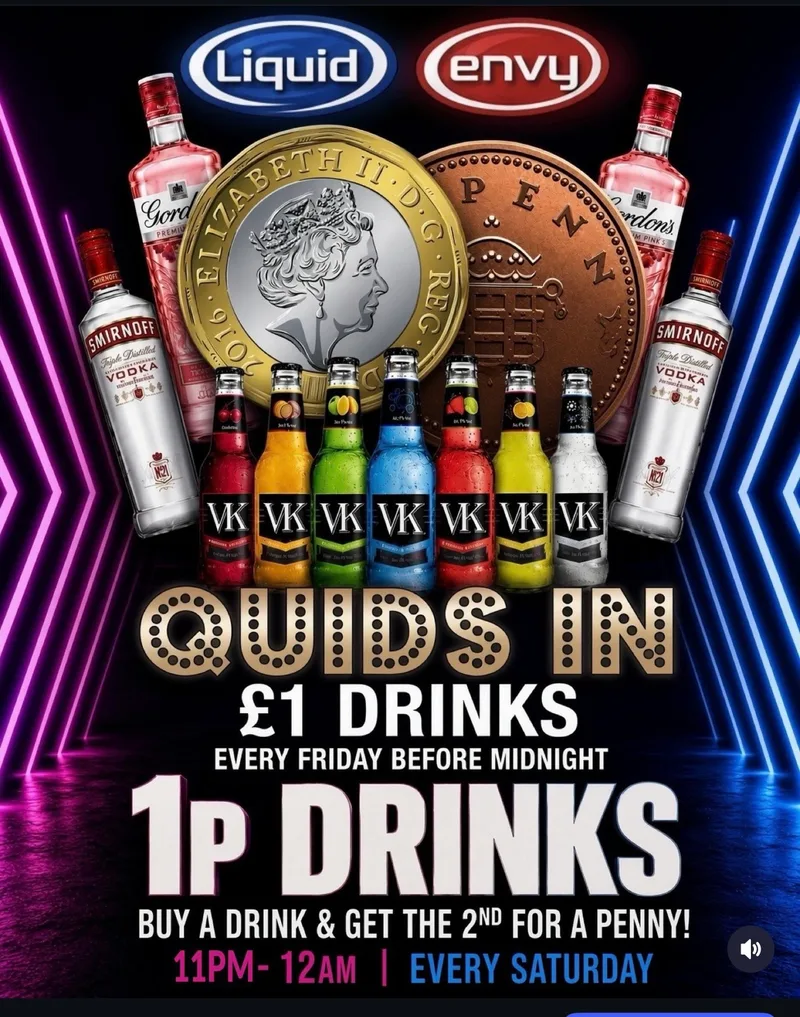 £1 Drinks before midnight