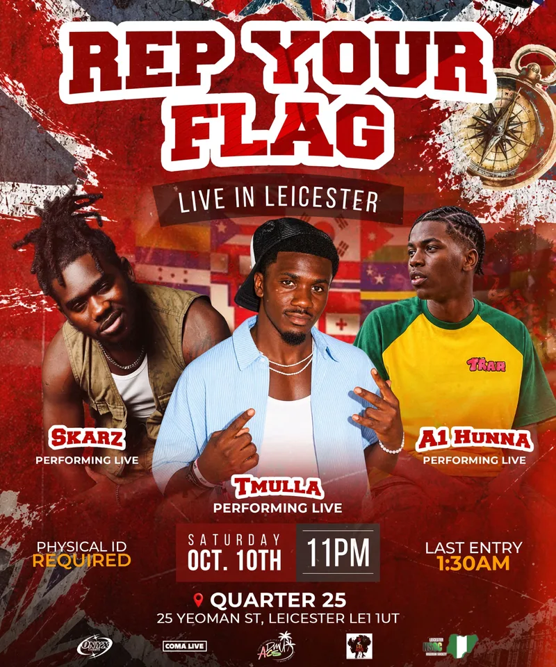 SKARZ X TMULLA X A1 HUNNA LIVE IN LEICESTER!! Presented by: ONYX EVENTS REP YOUR FLAGPARTY
