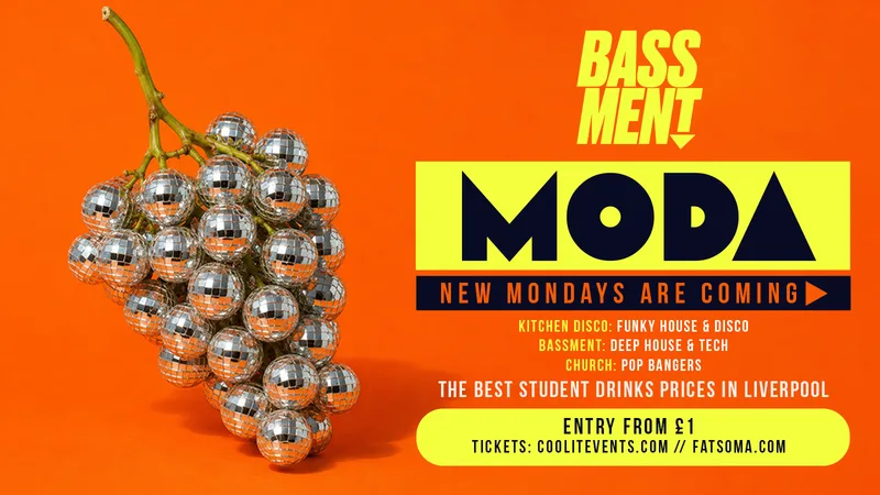 MODA 🔊🪩 BRAND NEW MONDAYS @ BASSMENT ⤵️🪅 - LIVERPOOL'S UNDERGOUND NIGHTCLUB