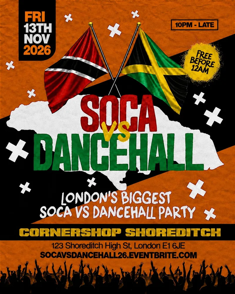 Soca Vs Dancehall Shoreditch – Everyone Free Before 12AM