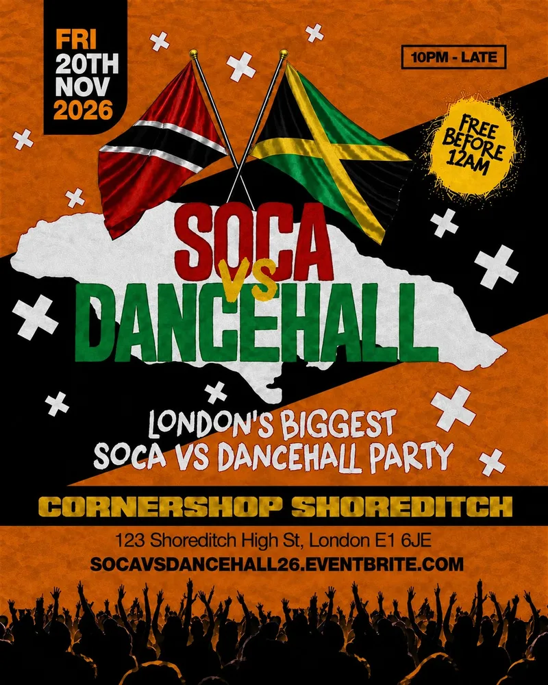 Soca Vs Dancehall Shoreditch – Everyone Free Before 12AM