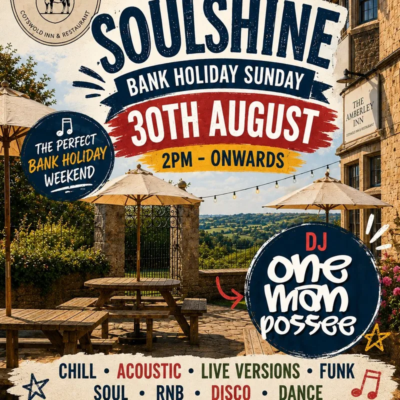 SOULSHINE - BANK HOLIDAY SUNDAY at the AMBERLEY INN!
