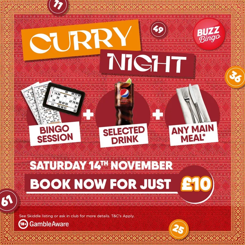 Curry Night 14/11 - Buzz Bingo Falkirk