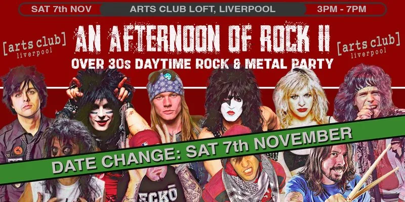 LIVERPOOL An Afternoon of Rock II - Rock/Metal for the over 30s: 3pm-7pm, Sat 7th November