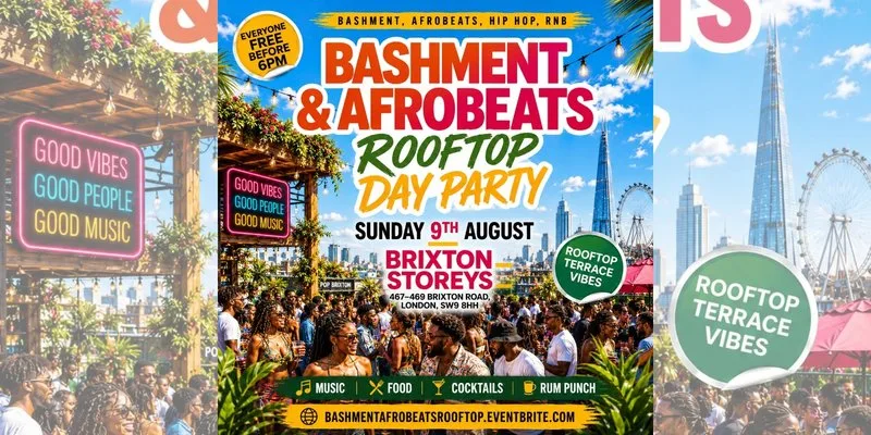 Bashment & Afrobeats - Rooftop Day Party - Everyone Free Before 6PM