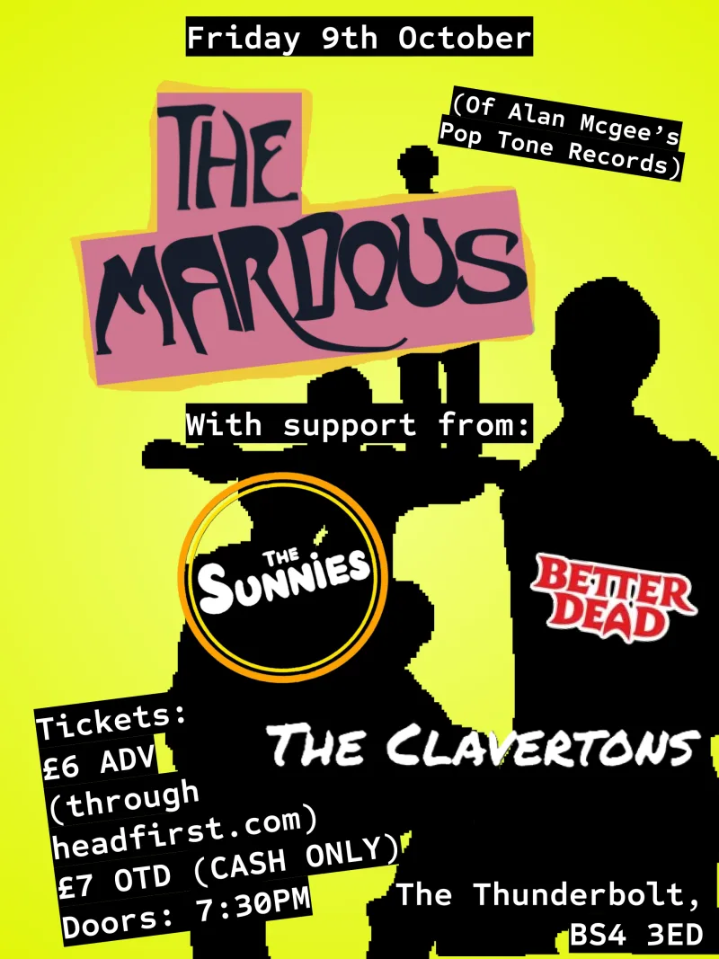 THE MARDOUS + Better Dead + The Sunnies + The Clavertons