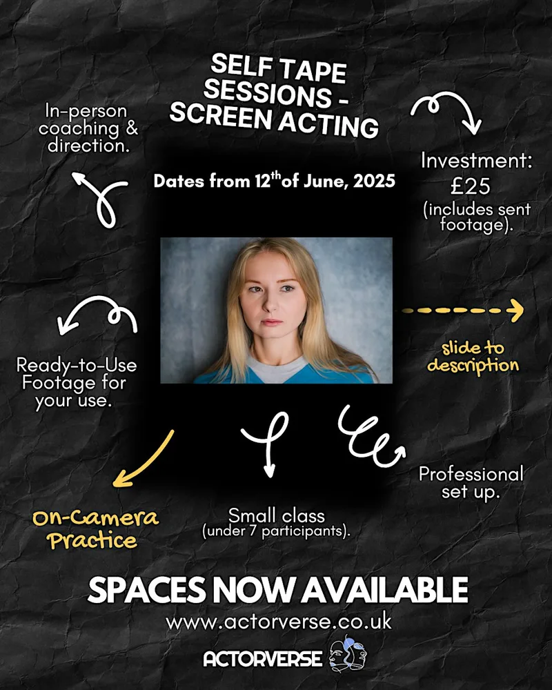 Screen Acting: In-Person Self Tape Practice Sessions