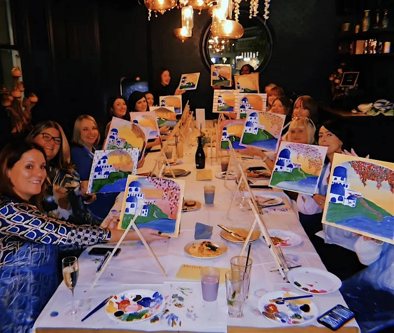 Boozy Brushes, Drag 70/80s Santorini Sun Sip and Paint Party! Glasgow