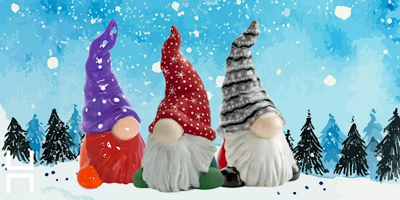 Pottery Painting Workshop - Christmas Gnomes