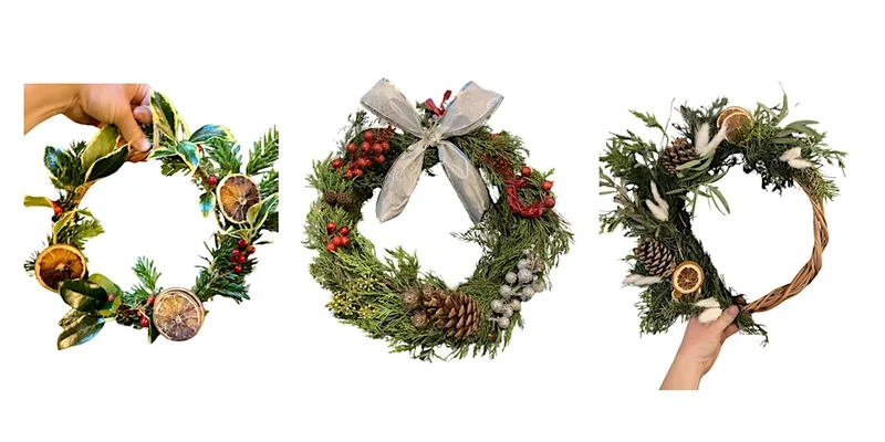 Family Christmas Wreath Making