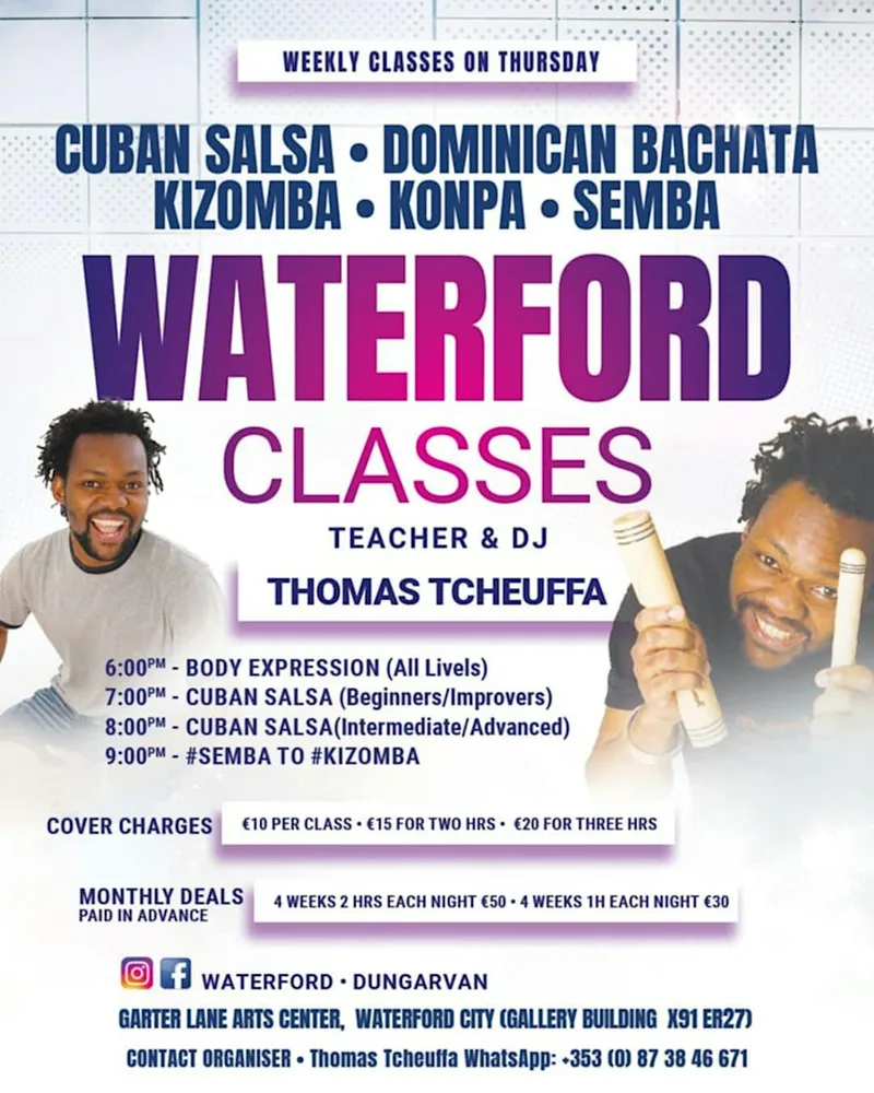 Weekly Thursday - Kizomba, Bachata, Konpa & Salsa Classes – Waterford City