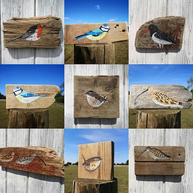 Sea Watchers Môn Painting on Driftwood Workshop with Liz Toole