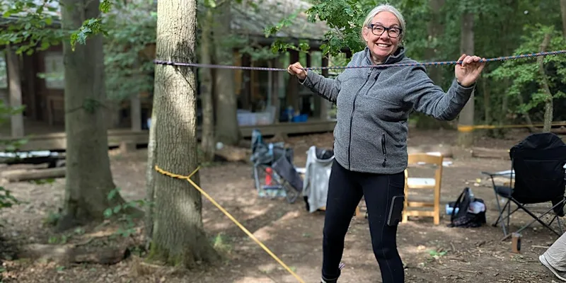 Rope Swings & bridges Forest School certified course at Foxburrow E4P 2805