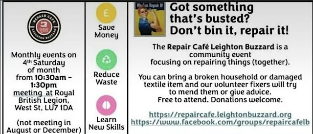 Repair Cafe Leighton Buzzard - monthly events
