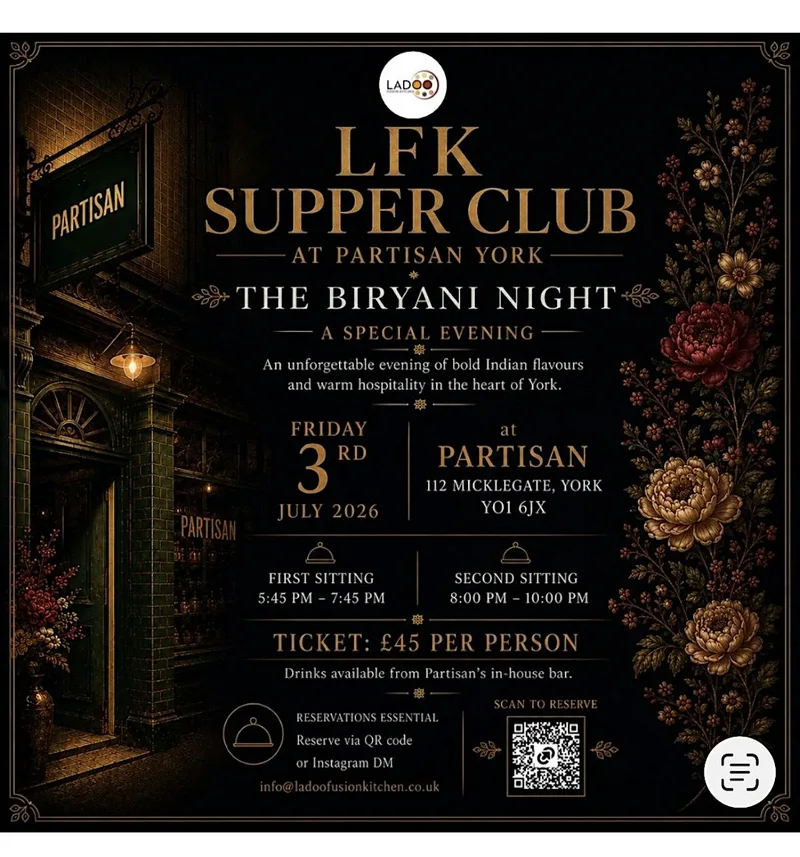 LFK Supper Club at Partisan York | Five-Course Indian Dining Experience