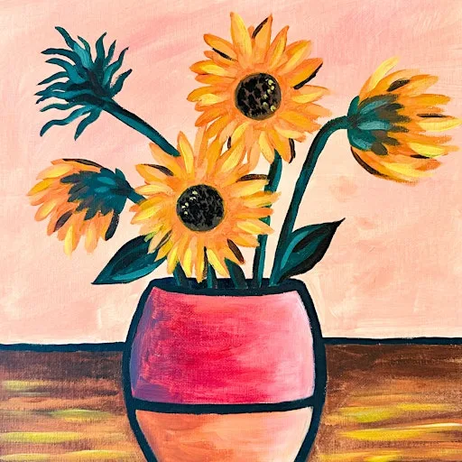 Sip & Paint at Barranco Lounge, Filton, Bristol - "Sunflowers"
