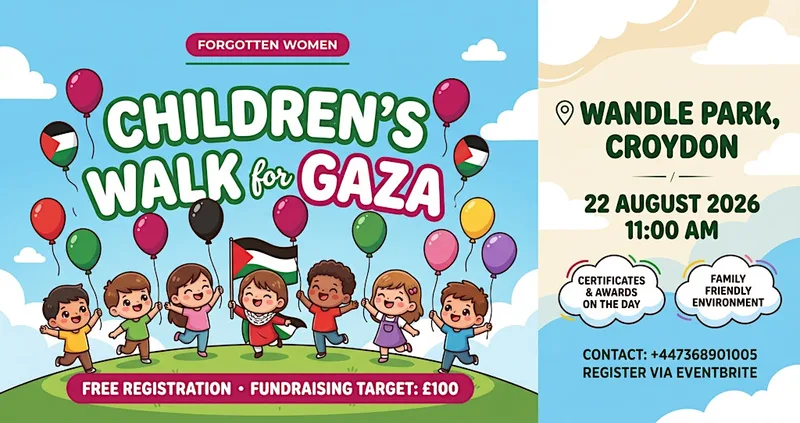 Children’s Walk for Gaza in Croydon Wandle Park