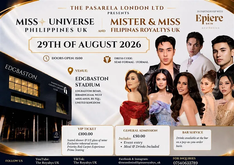 The Coronation Night - Mister & Miss Filipinas Royaltys UK 2026