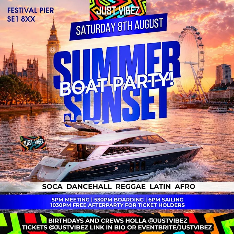 Just Vibez SUMMER SUNSET Boat PARTY Caribbean Carnival VIBEZ!!!