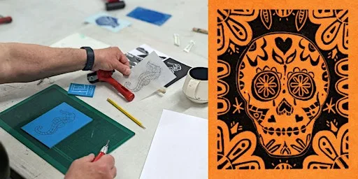 Create with Katie: Day of the Dead Lino Printed Skulls